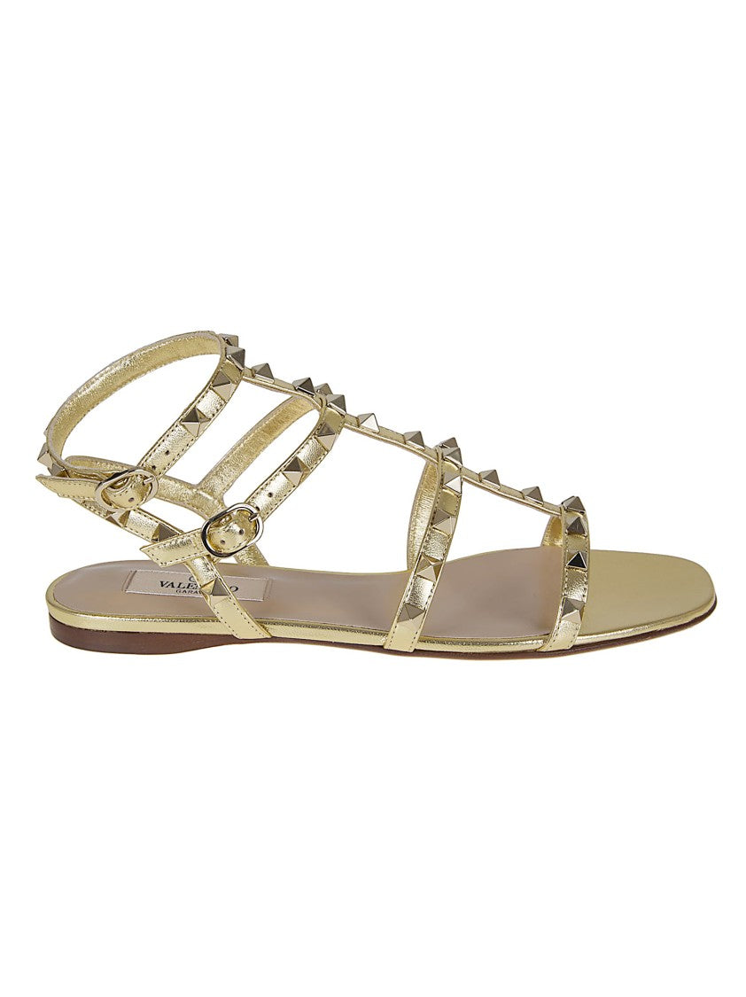 Valentino Garavani Rockstud Nappa Sandal With Adjustable Ankle Strap