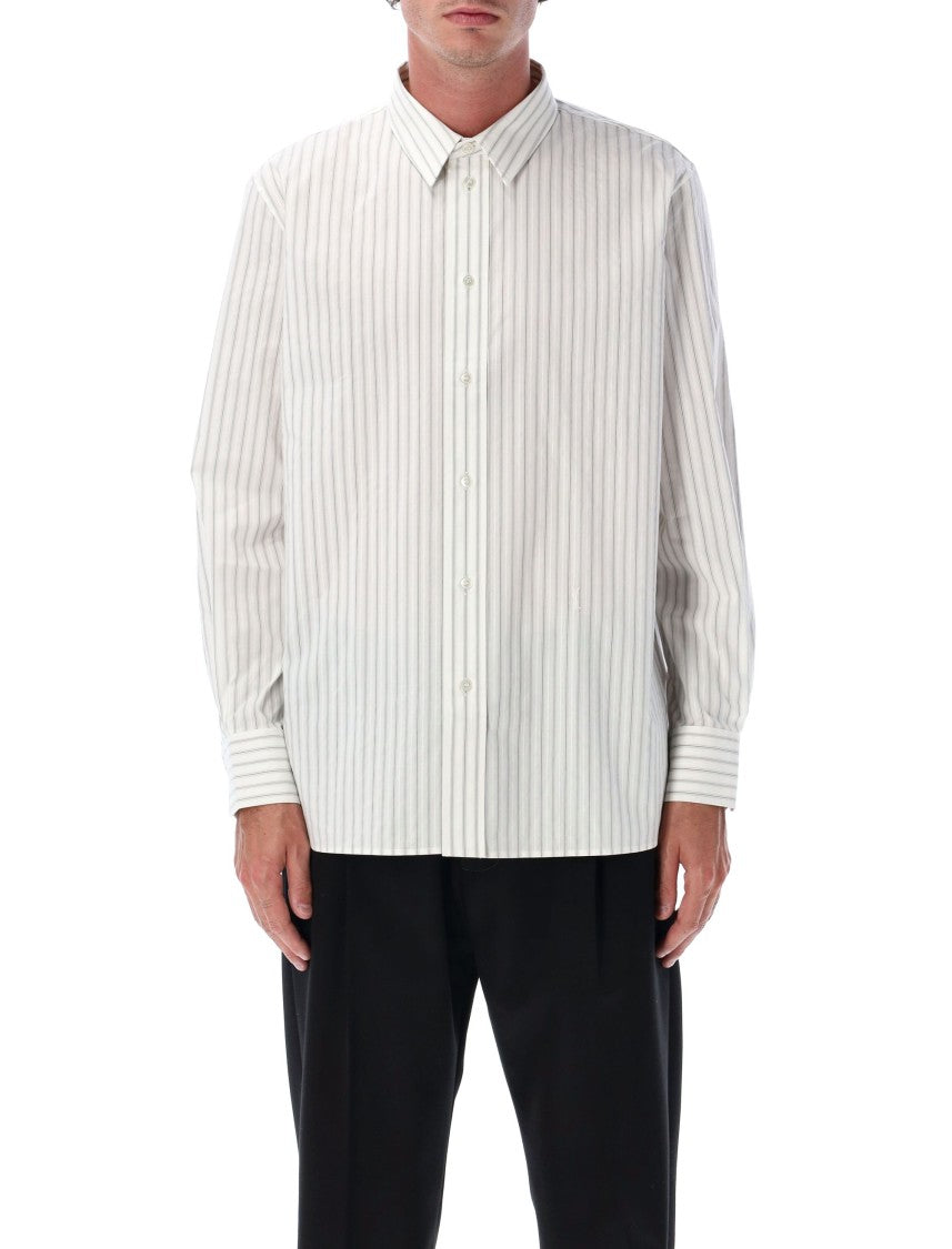 Saint Laurent Striped Long Sleeve Cotton Shirt