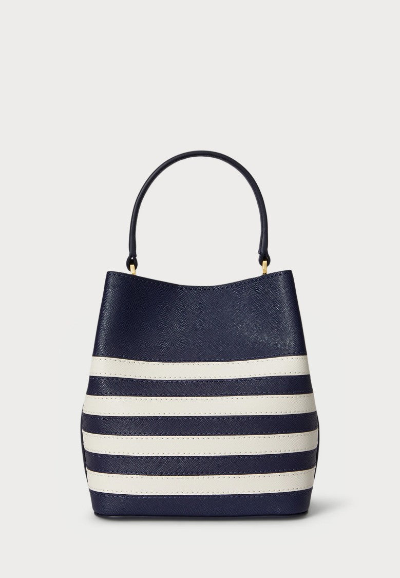 Lauren Ralph Lauren Navy Blue Reese Small Silk Bag