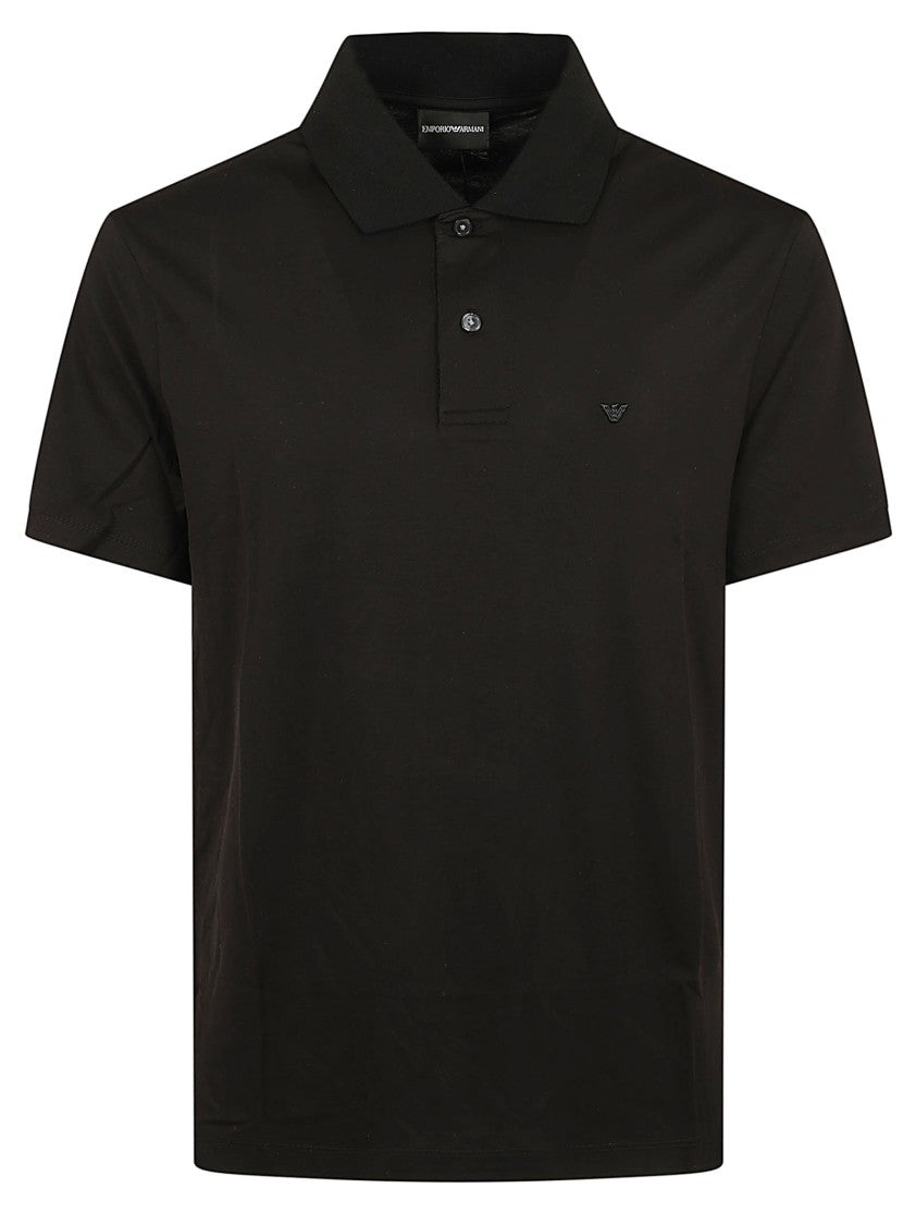 Emporio Armani Minimalist Embossed Logo Polo Shirt