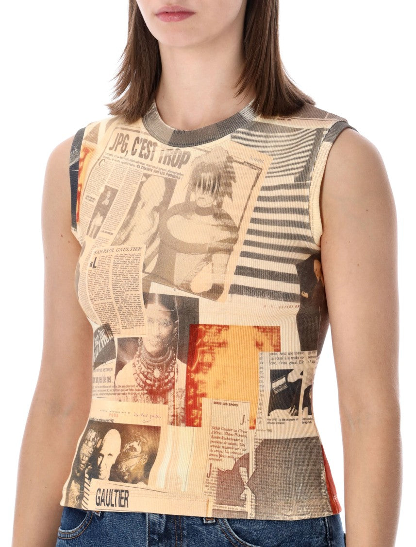 Jean Paul Gaultier Journal Cotton Rib Tank Top