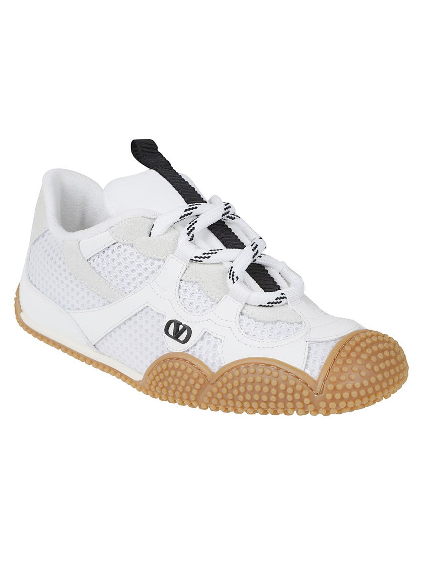 Valentino Garavani Rubberized Calf Leather Sneakers With Signature Vlogo Detail