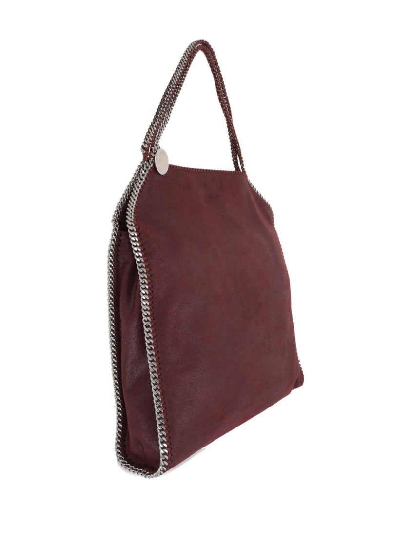Stella Mccartney Bordeaux Red Bag With Chain-Link Detailing And Magnetic Fastening