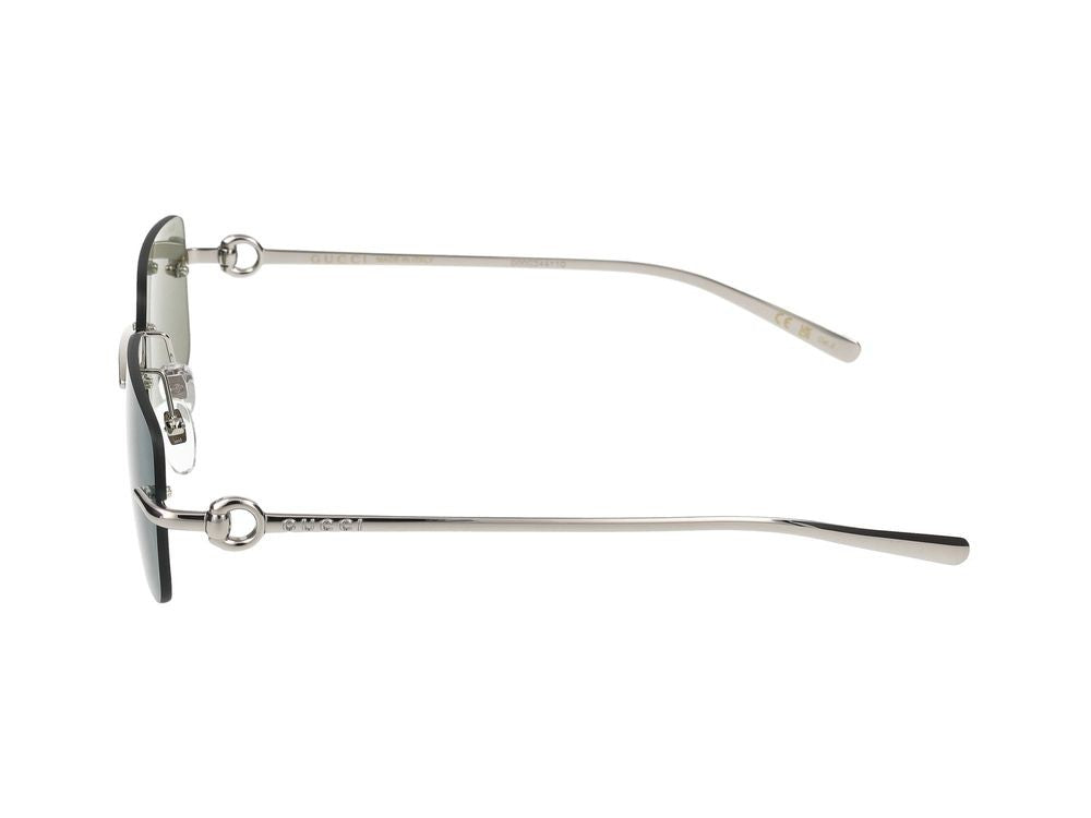 Gucci Silver Rimless Metal Square Sunglasses