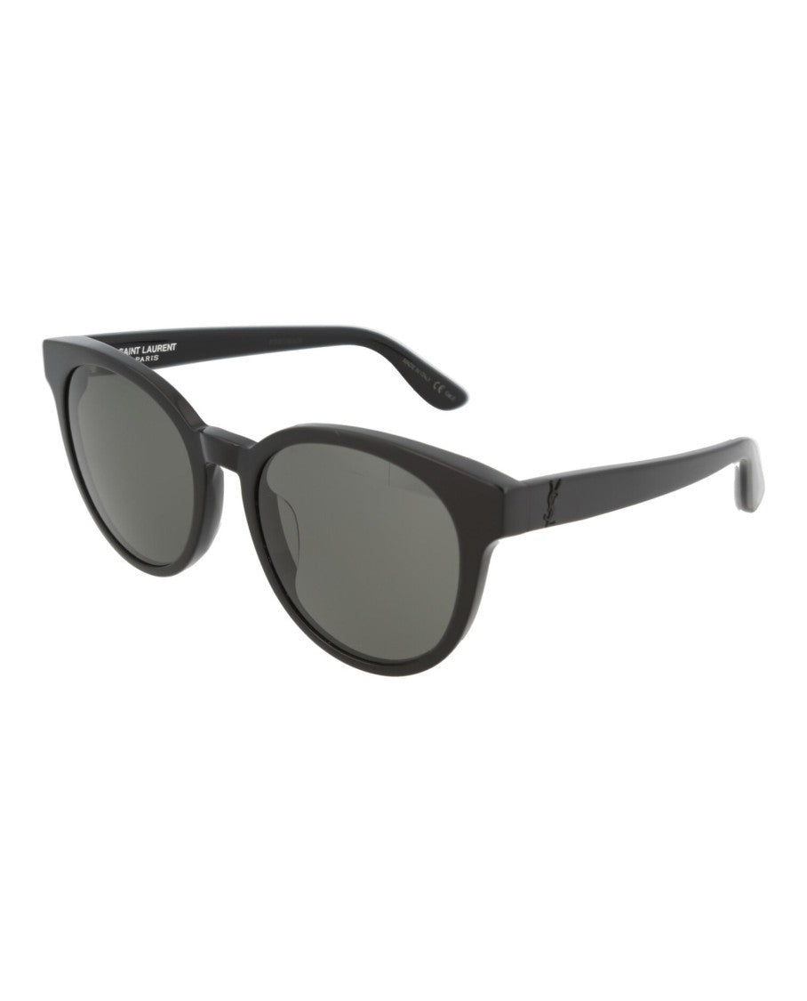 Saint Laurent Round-Frame Acetate Sunglasses With Saddle Nose Bridge