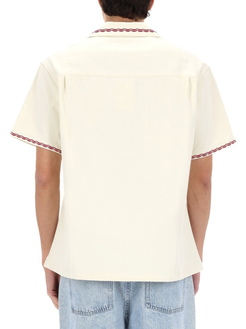 Drôle De Monsieur Cocktail Camp Collar Cotton Casual Shirt