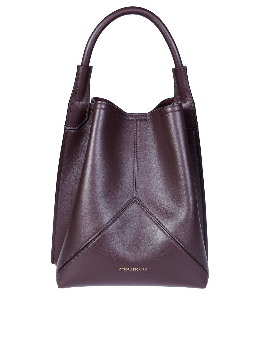 Victoria Beckham Deep Burgundy Calf Leather Bucket Bag