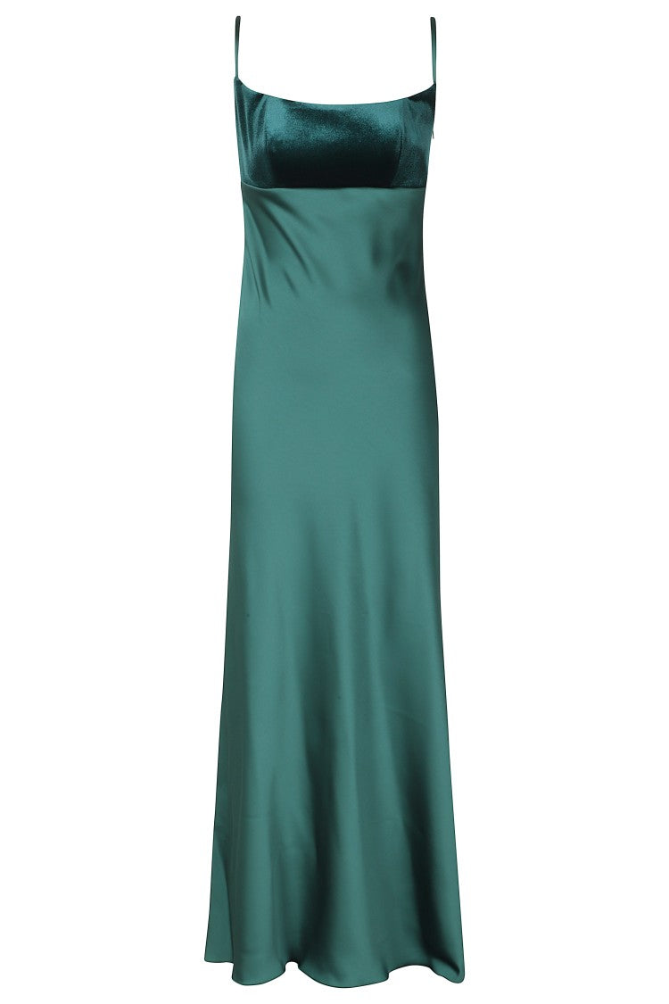 Alessandro Legora Green Satin Midi Dress