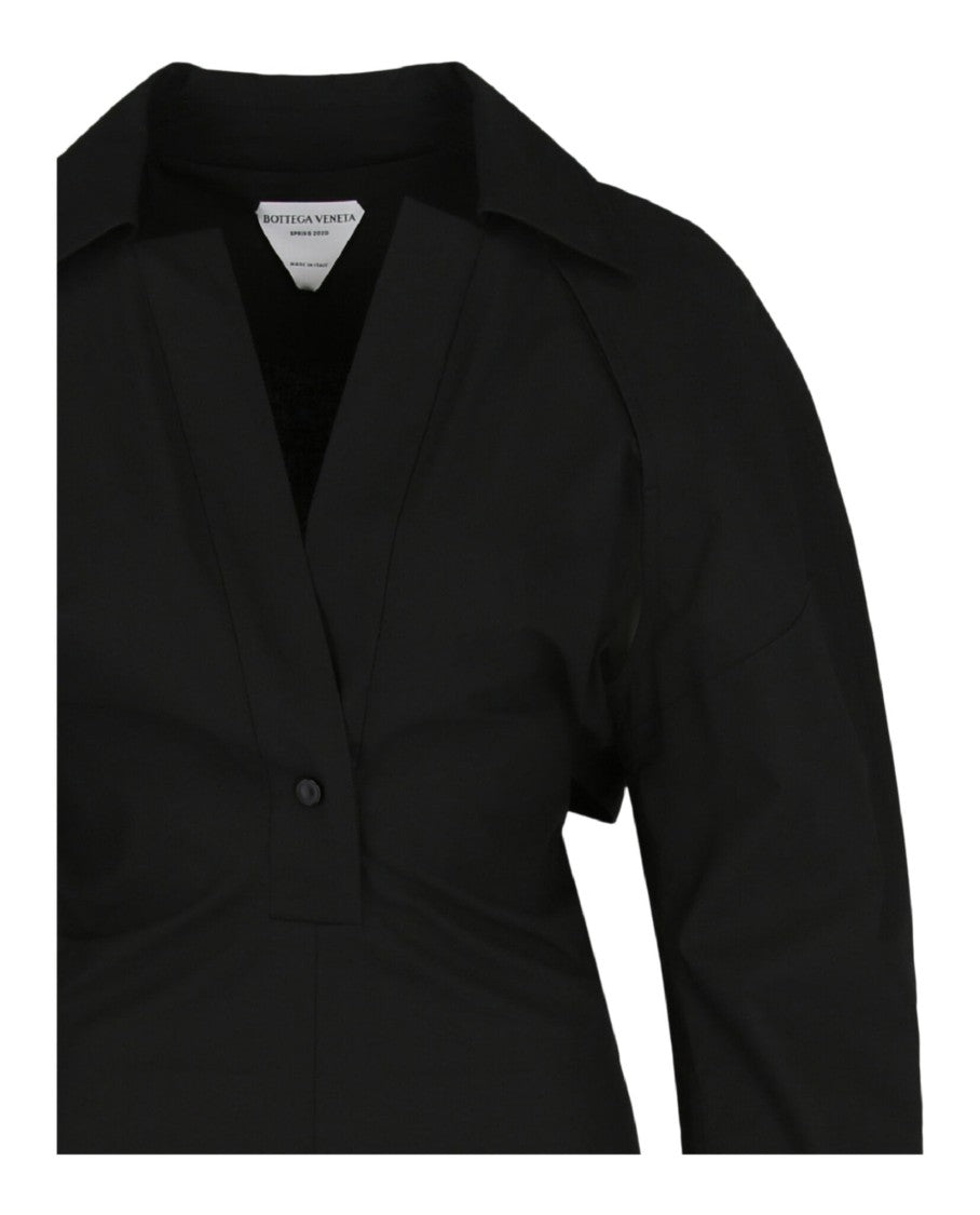 Bottega Veneta Trench Midi Dress With Cape Back And Snap Closure