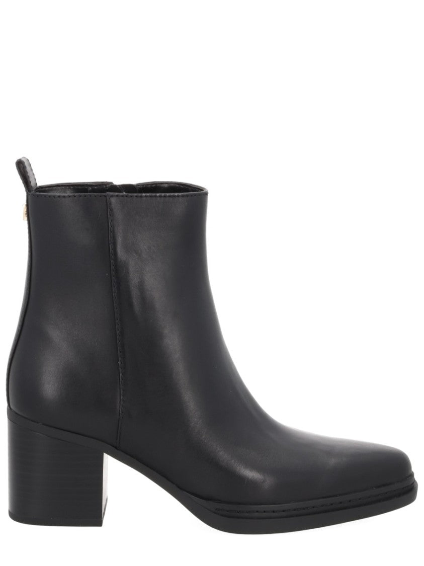 Michael Michael Kors Lex Gold-Tone Zip Leather Block-Heel Boots