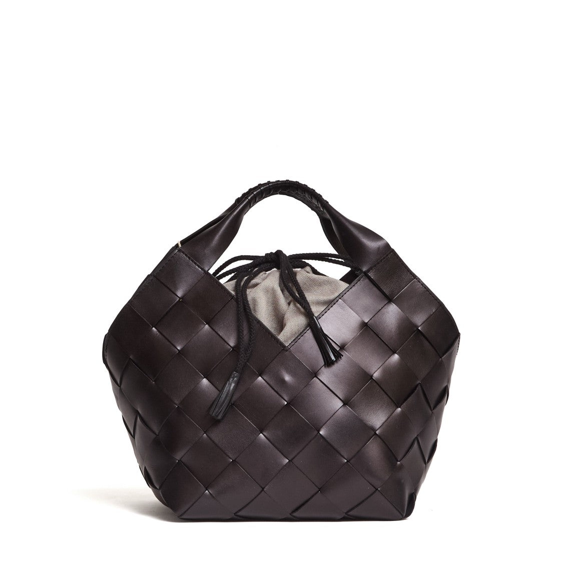 Dragon Diffusion Botteghe Hexagonal Diamond Woven Leather Shoulder Bag