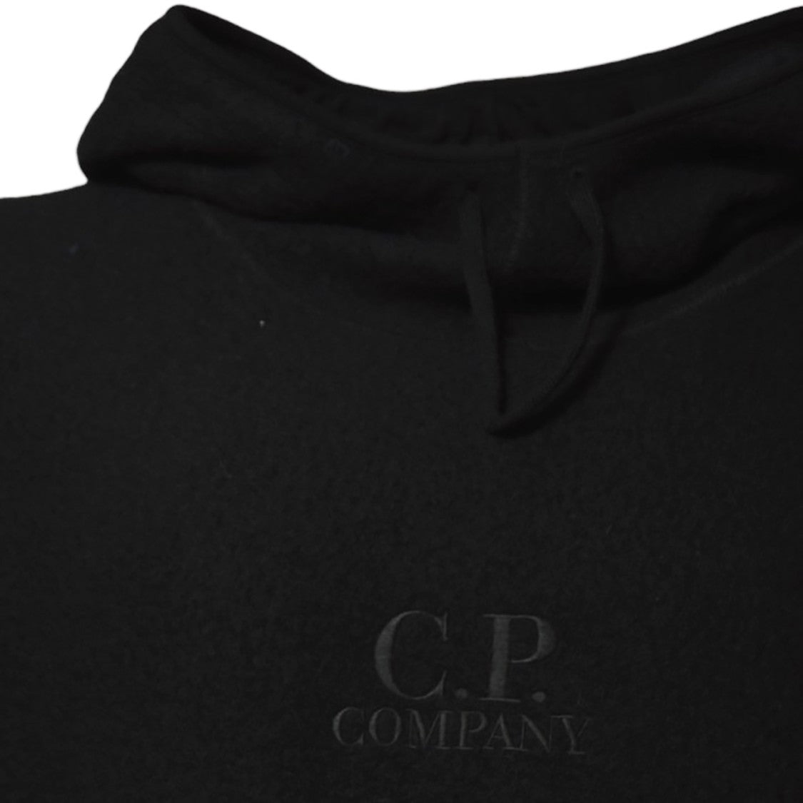 C.P. Company Black Wool Fleece Polar Hoodie
