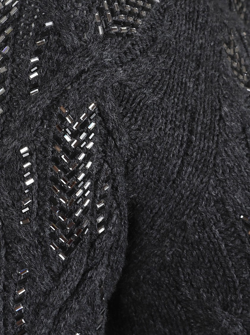Ermanno Scervino Textured Wool Sweater With Openwork Pattern