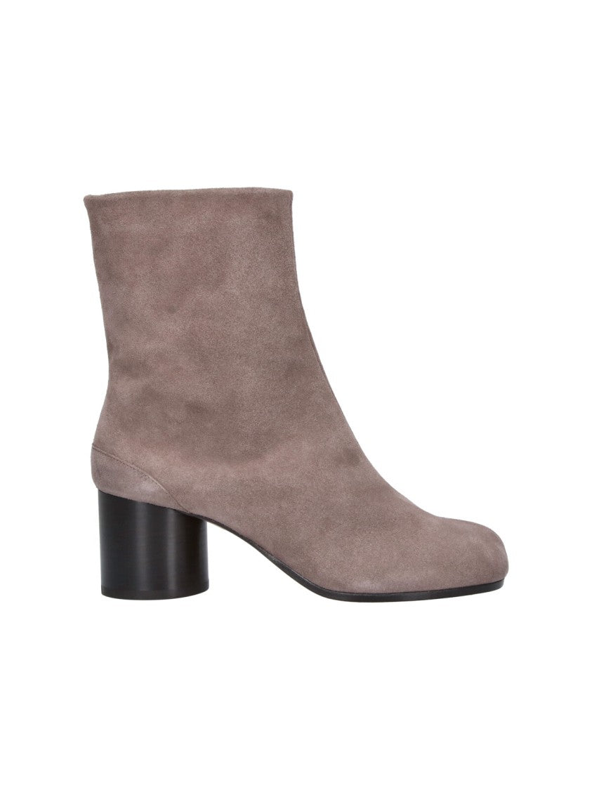 Maison Margiela Taupe Tabi Split-Toe Suede Ankle Boots