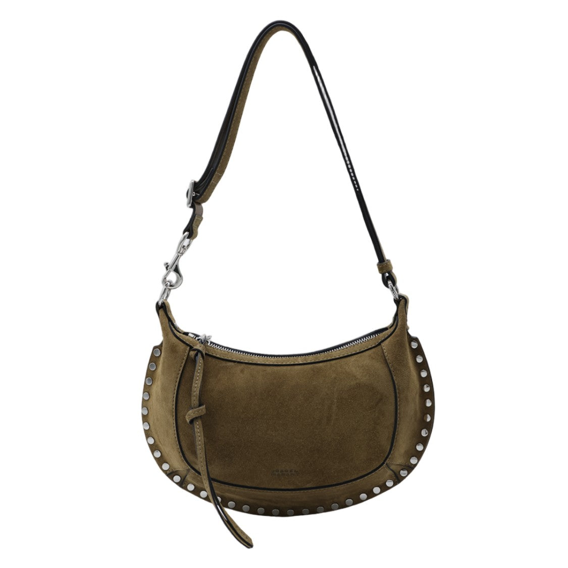 Isabel Marant Crescent-Shaped Suede Shoulder Bag With Studded Edges