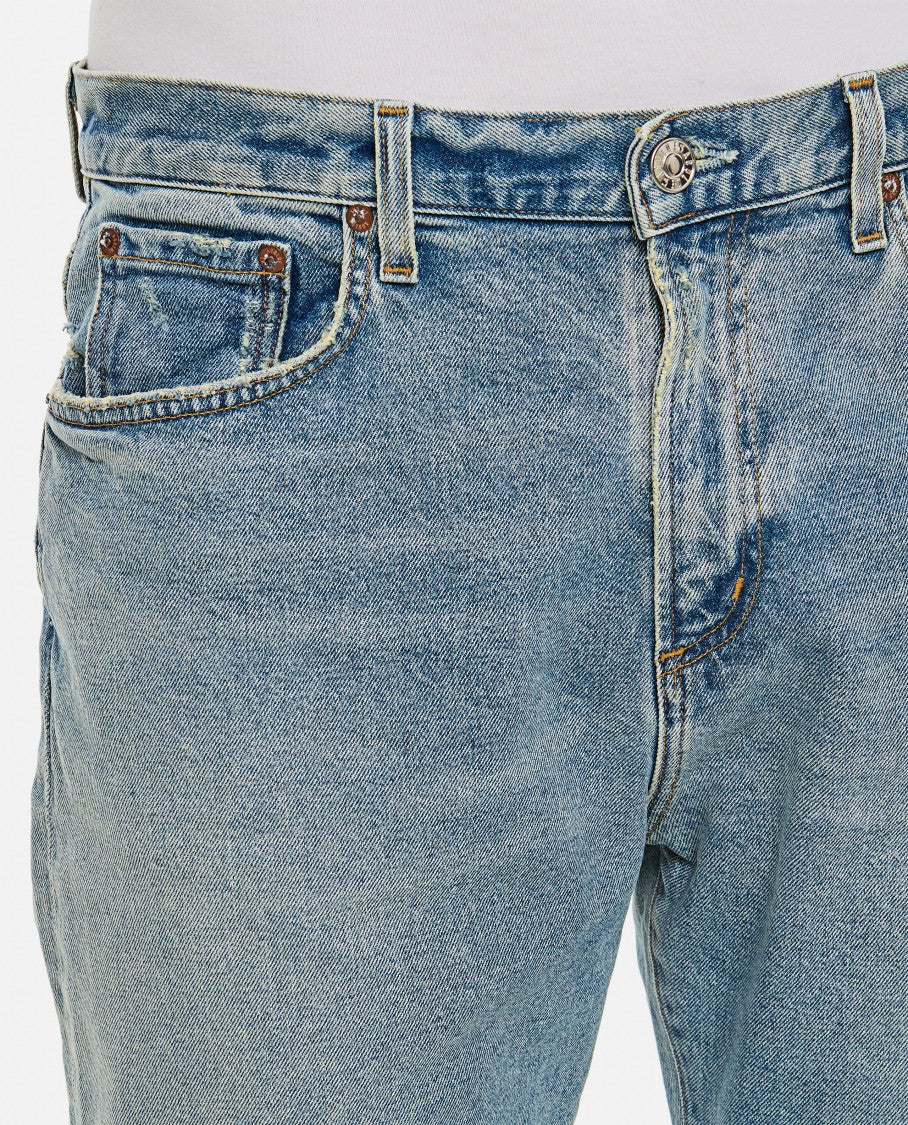 Agolde Faded Light Blue Wash Straight-Leg Curtis Jeans
