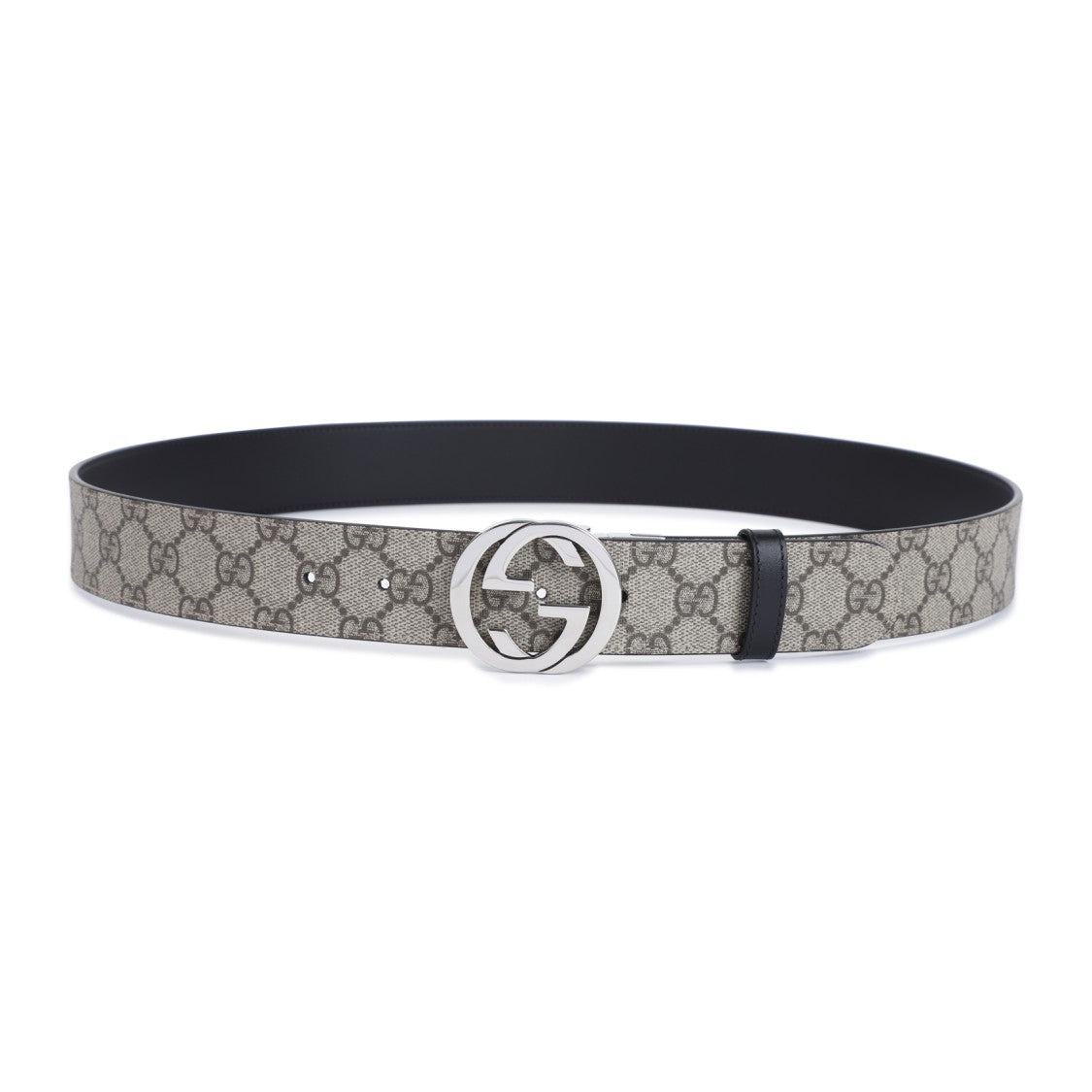 Gucci Reversible Beige And Ebony Gg Supreme Canvas Belt