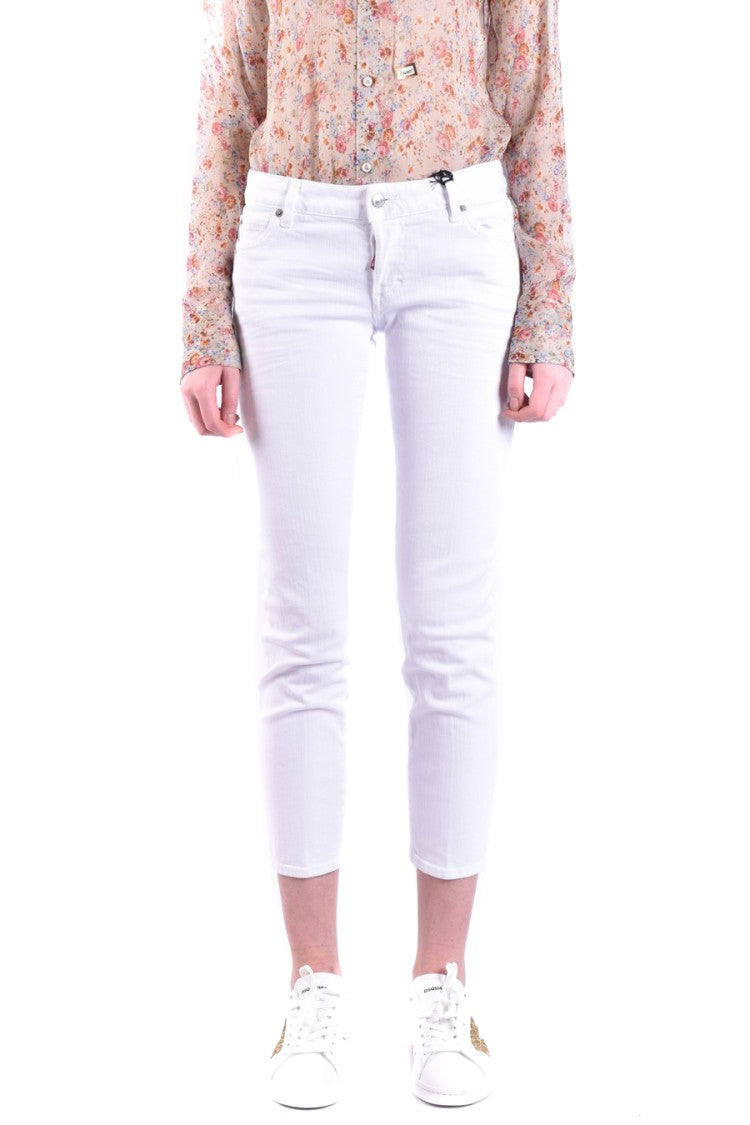 Dsquared2 Slim-Fit Cropped White Jeans