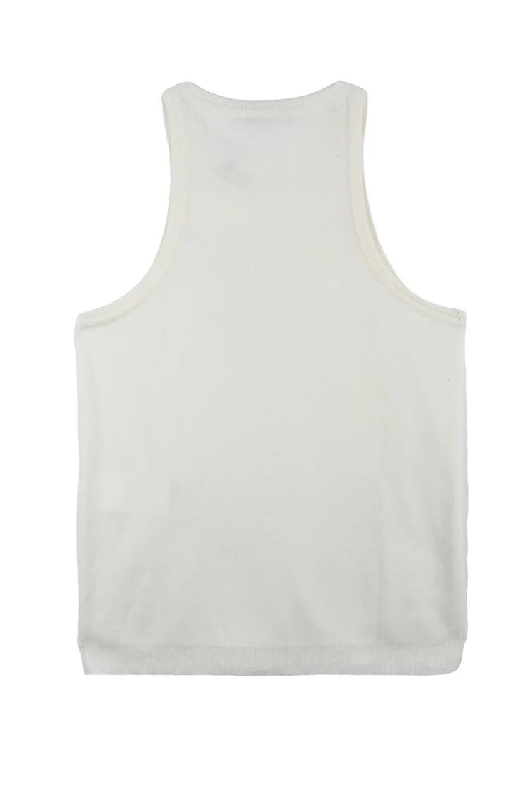Max Mara White Minimalist Sleeveless Cotton Tank Top