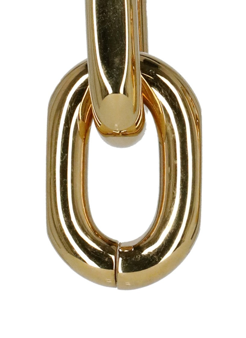 Rabanne Polished Gold-Tone Link Earrings With Interlocking Design