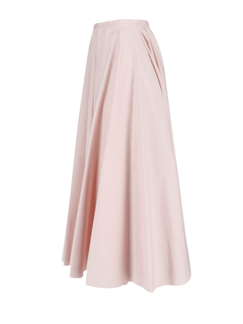 Givenchy Pink Pleated Poplin Logo Maxi Skirt