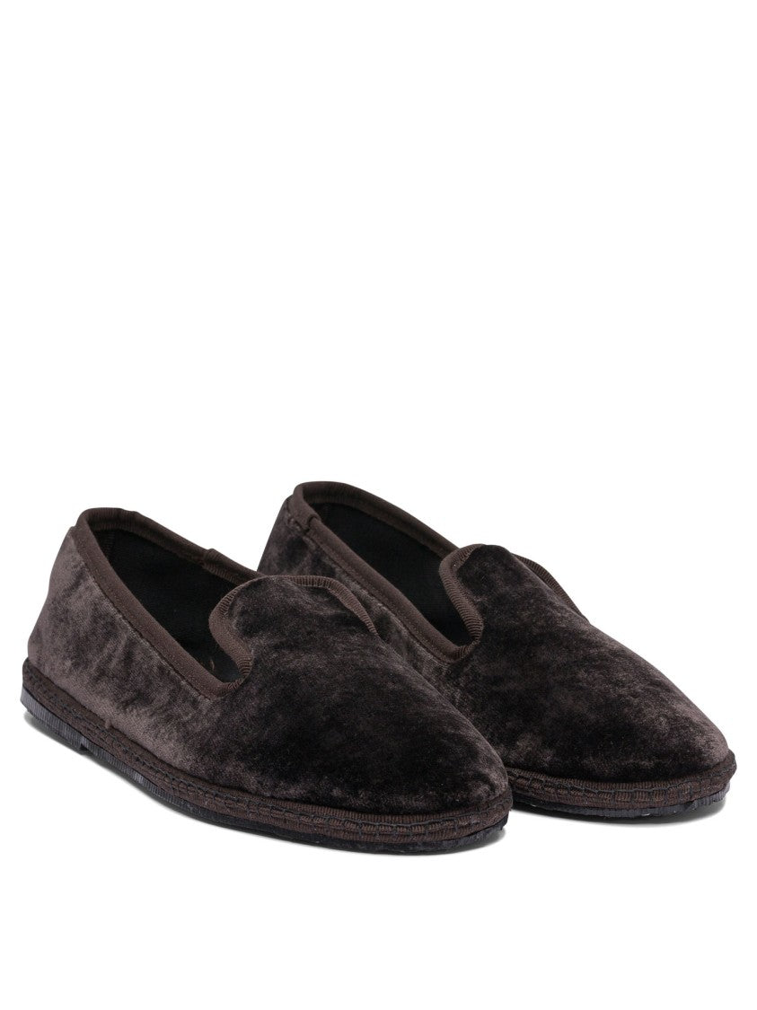 Sentier Di Segantin Roberta Brown Slip-On Loafers With Plush Fabric And Rubber Sole