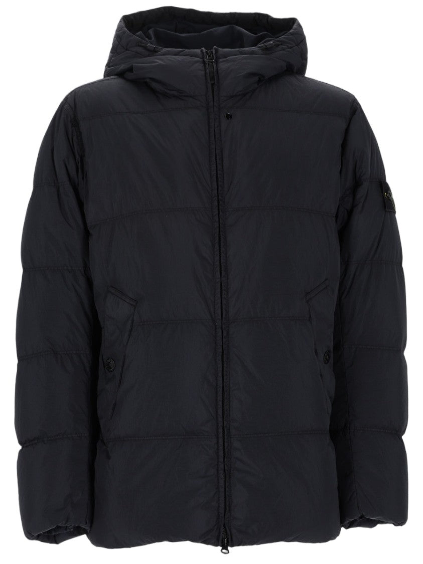 Stone Island Crinkle Reps Hooded Quilted Padded Down Jacket