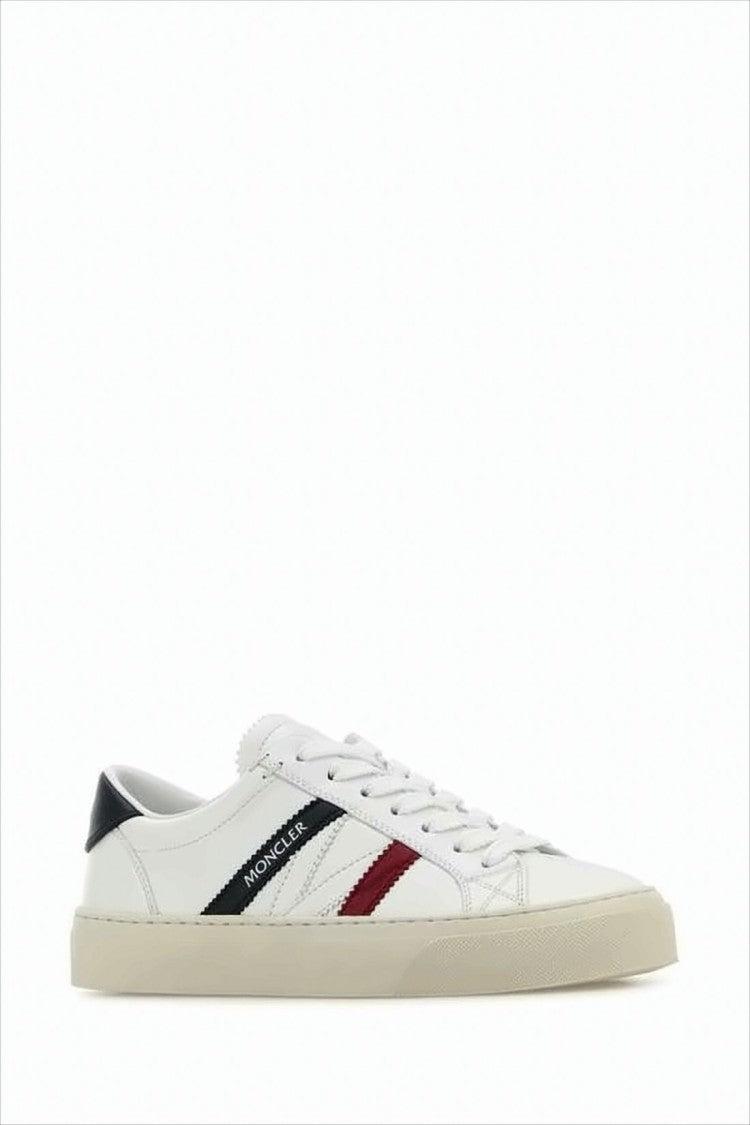 Moncler Low-Top Sneakers With Smooth Leather Upper And Stripe Detail