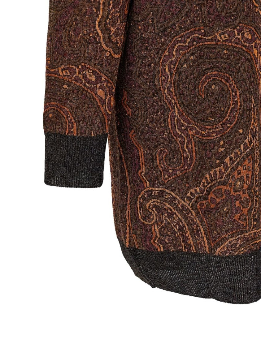 Etro Paisley Jacquard Contrast Trim Cardigan