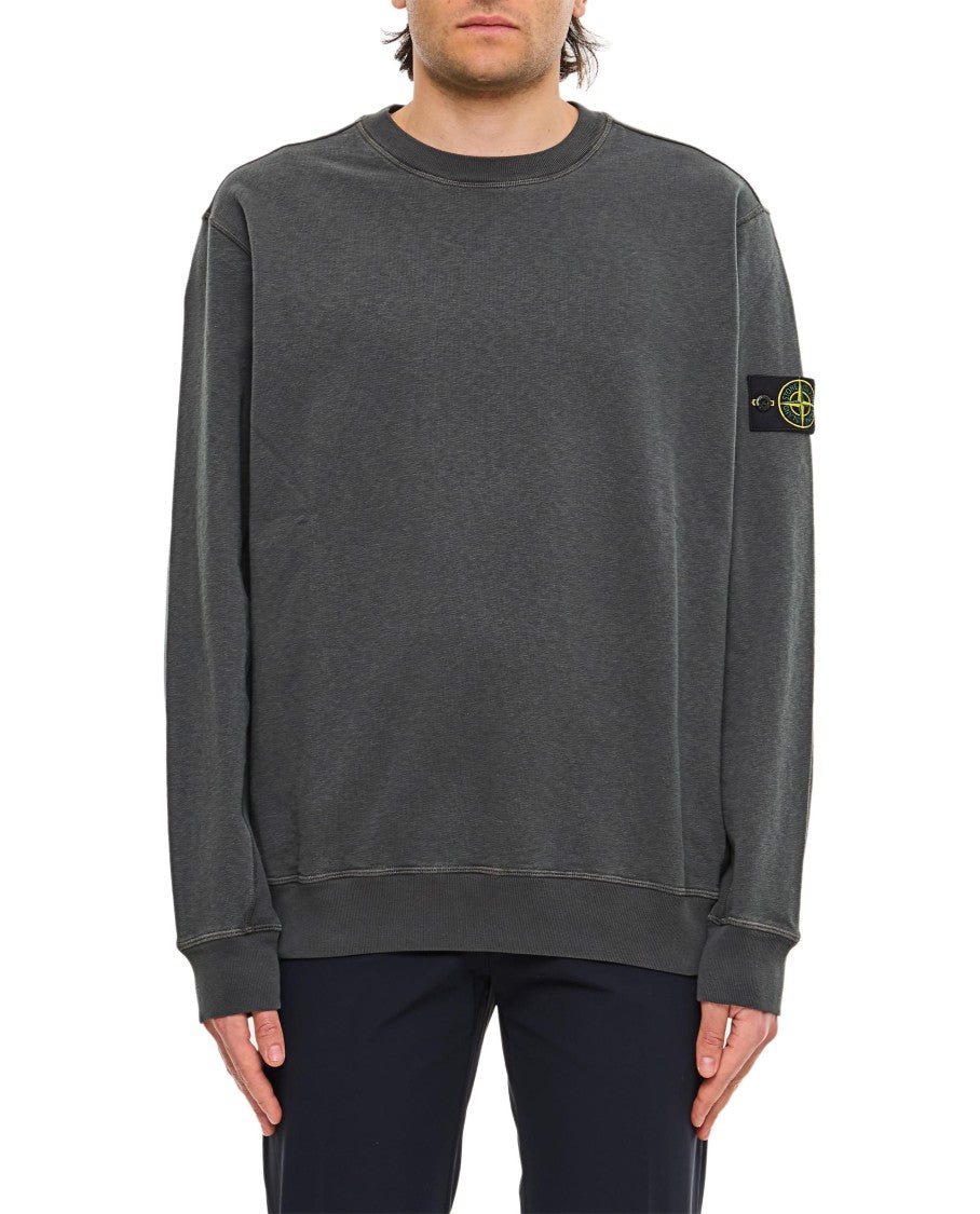 Stone Island Round-Neck Sweatshirt With Elastic Ribs And Logo Detail