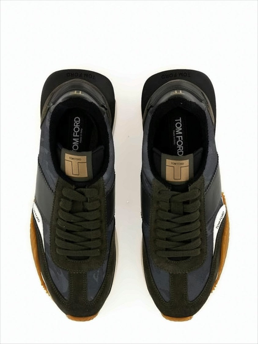 Tom Ford Layered Green And Black Sneakers