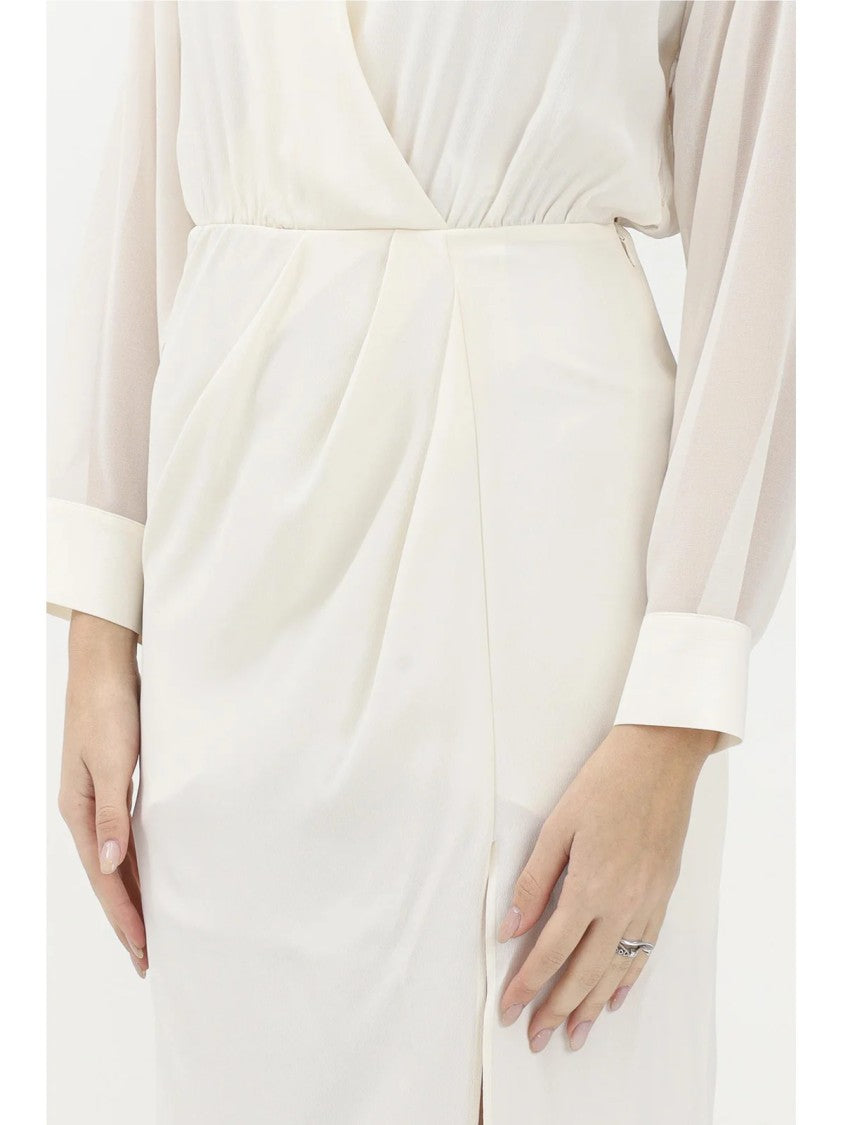 Simona Corsellini White Acetate Silk Long Dress