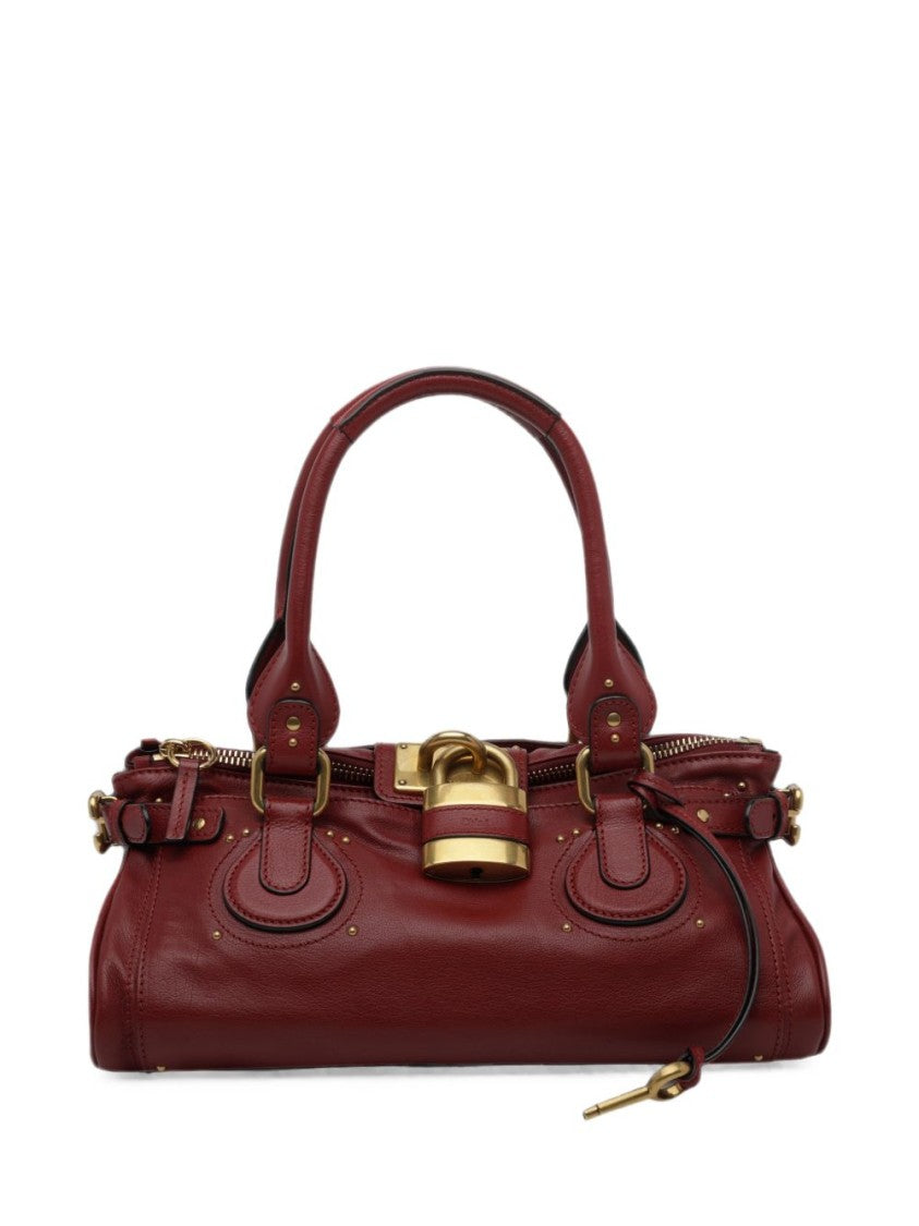 Chloé Black Buffalo Leather Oversized Lock Tote Bag