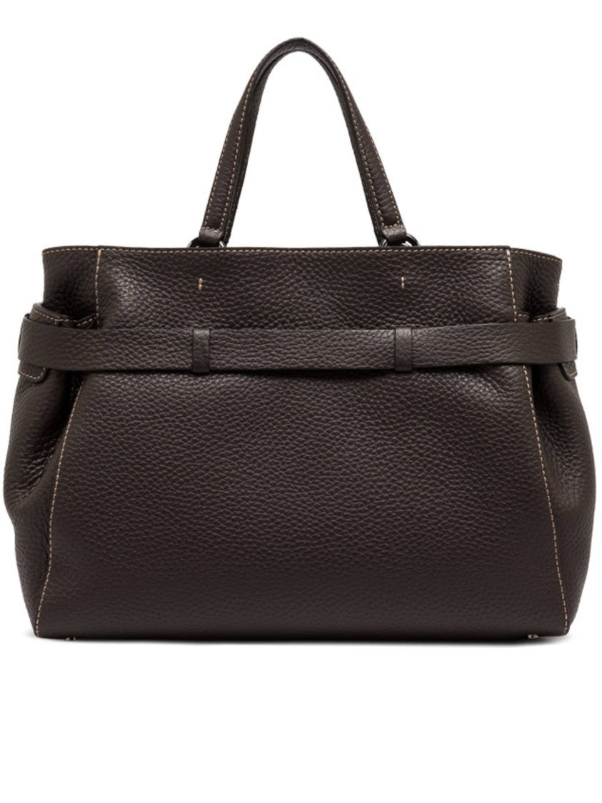 Gianni Chiarini Structured Textured Leather Handbag With Wrap-Around Belt Detail