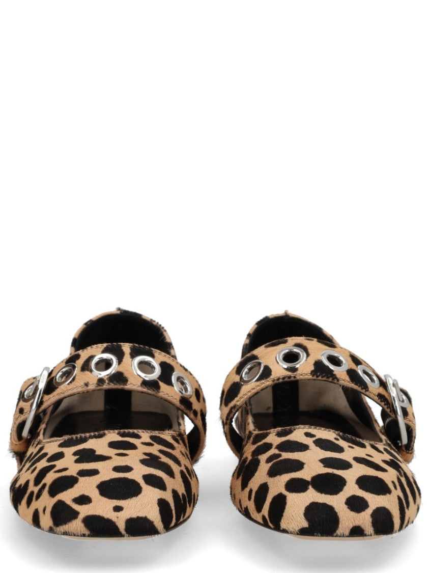 Aeydē Neutrals Uma Mary-Jane Calf Hair Flats