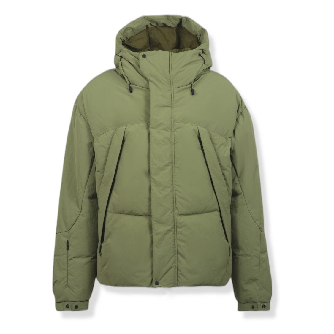 Jg1 Horizontal Quilted Down Jacket With High Collar