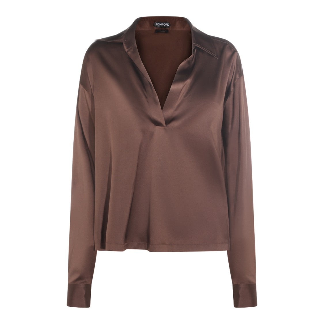 Tom Ford Long-Sleeved Silken Brown Top