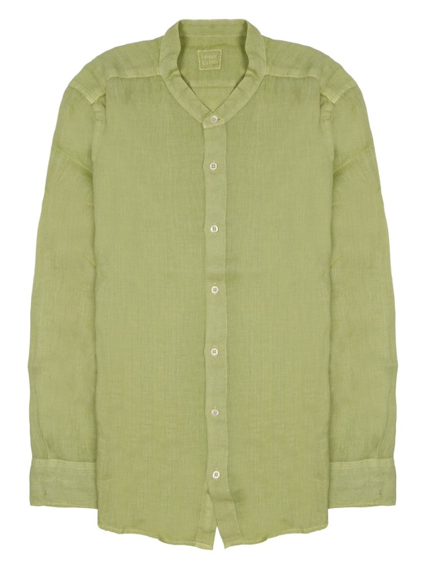 120% Lino Neutrals Slim Fit Cotton Shirt