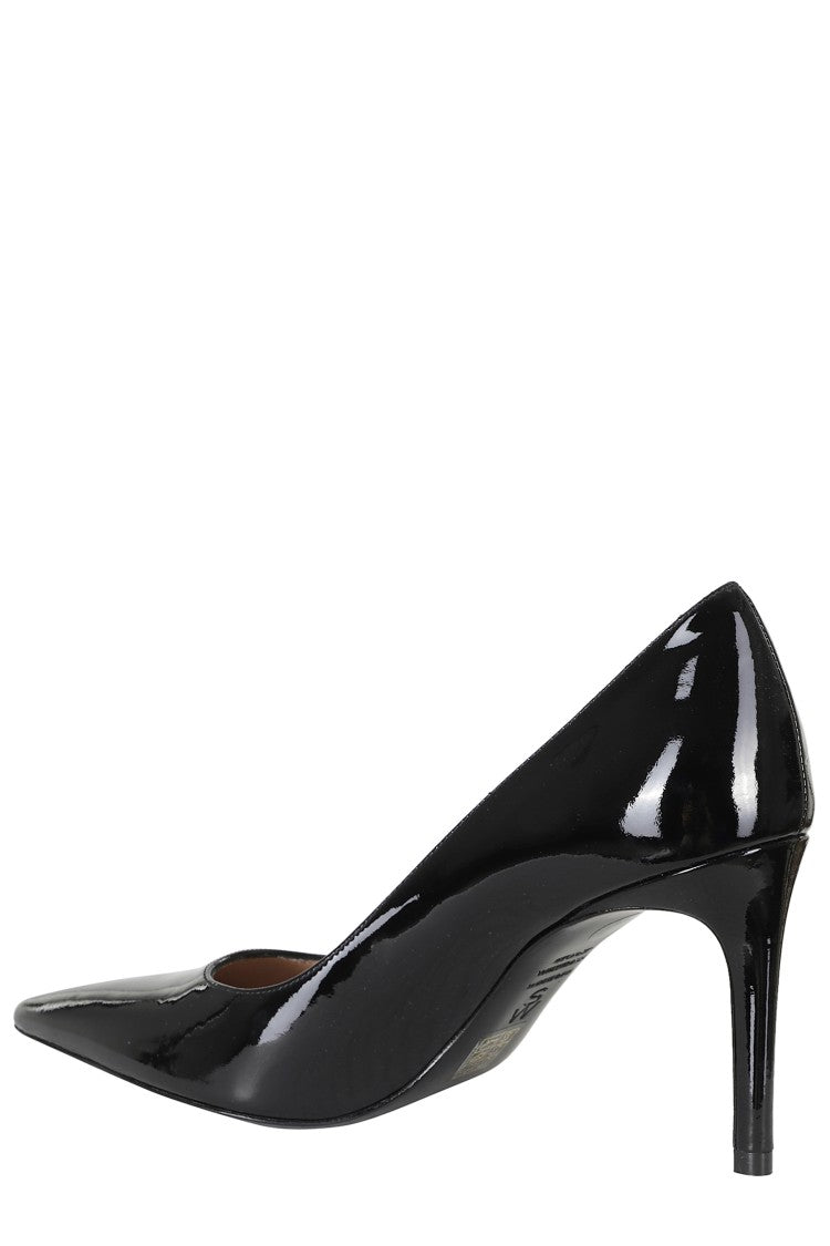 Stuart Weitzman Glossy Leather Pumps With Pointed Toe And Stiletto Heel