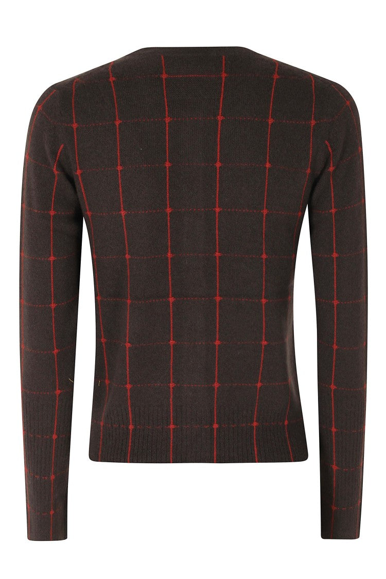 Guest In Residence Brown Jane Checkered Cashmere Cardigan