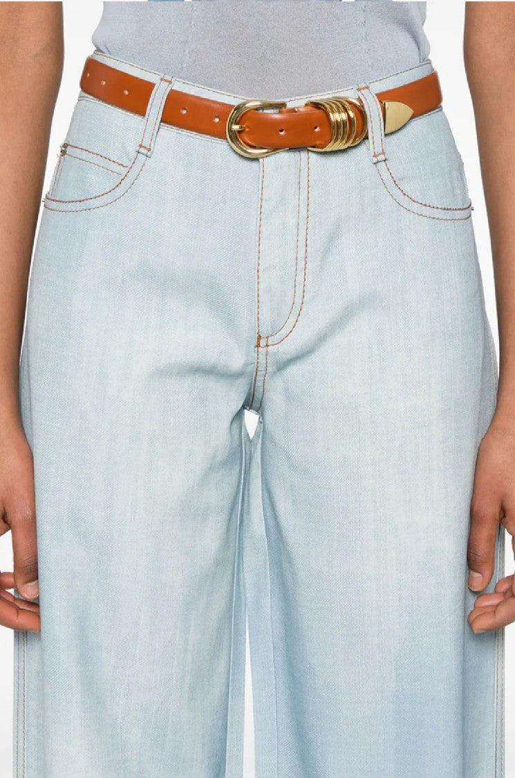 Ermanno Scervino High-Waist Wide-Leg Denim Jeans