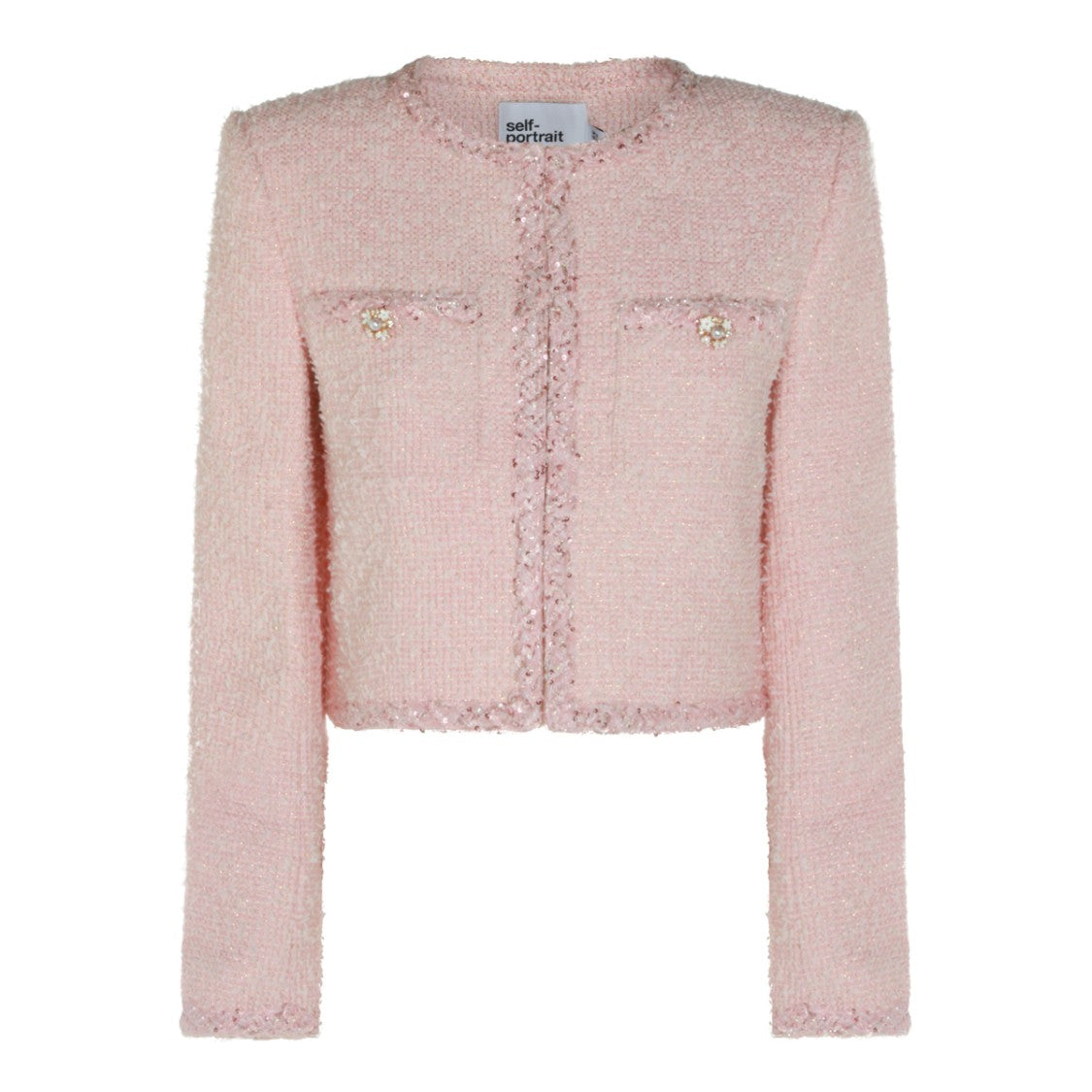Self-Portrait Pink Round Collar Jacket
