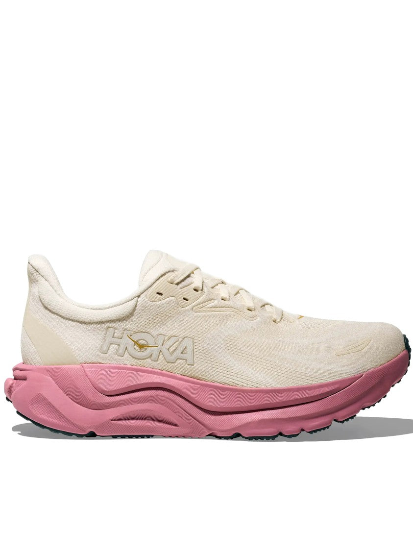 Hoka Beige Arahi 8 Streamlined Running Shoes