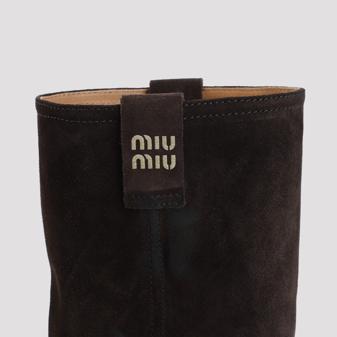 Miu Miu Dark Brown Calf Leather Boots