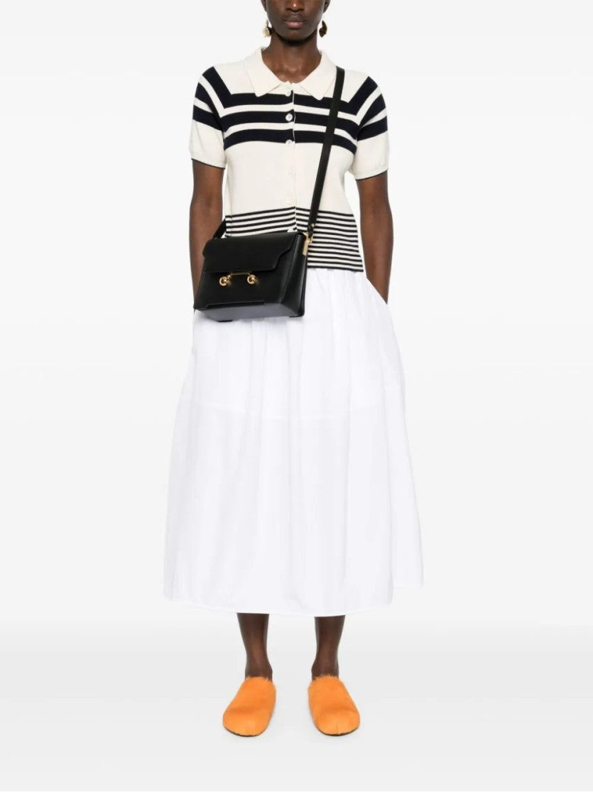 Marni Structured Black Calf Leather Shoulder Bag