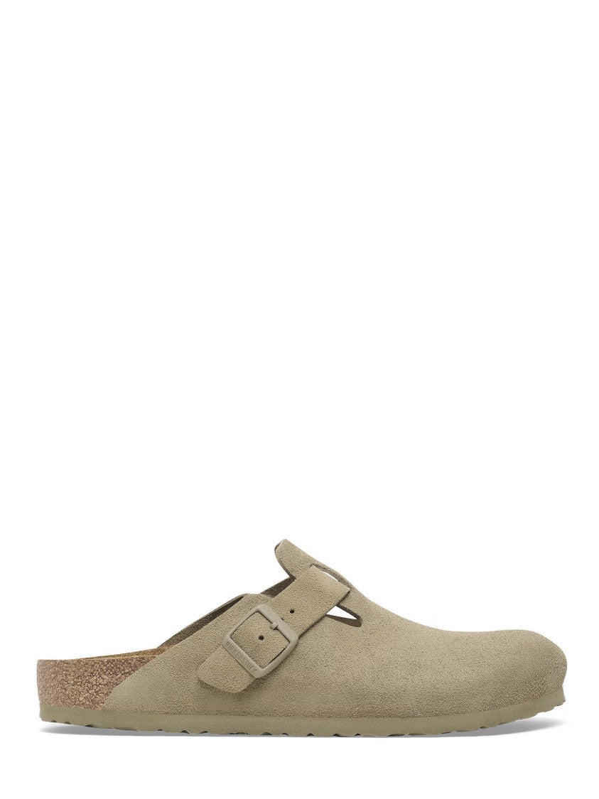 Birkenstock Faded Khaki Boston Suede Sandals
