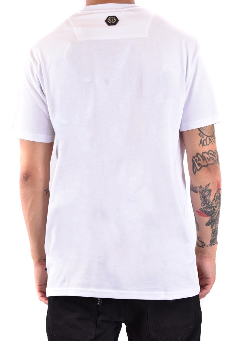 Philipp Plein White T-Shirt with Hexagonal Logo