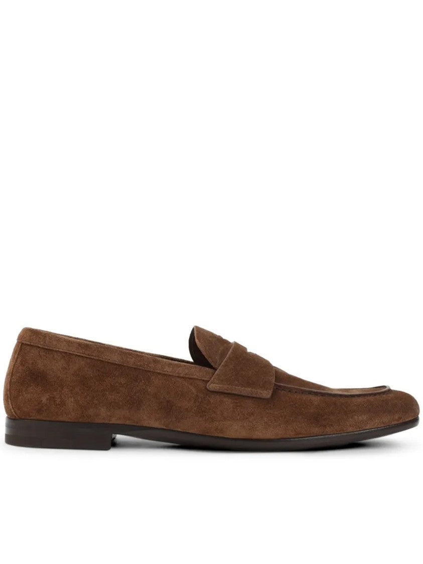 Prada Brown Mocassini Suede Penny Loafers
