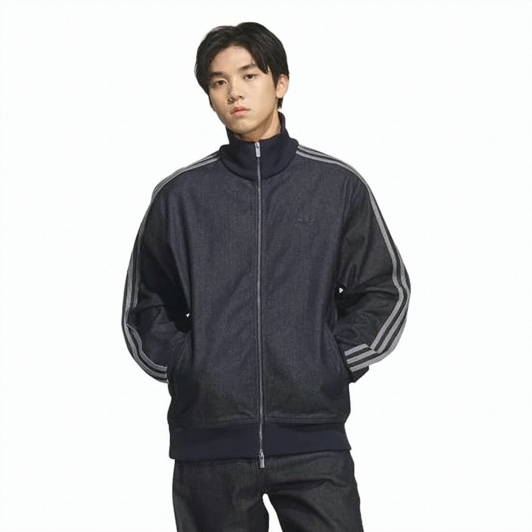 Adidas High Collar Full-Zip Jacket With Ribbed Accents