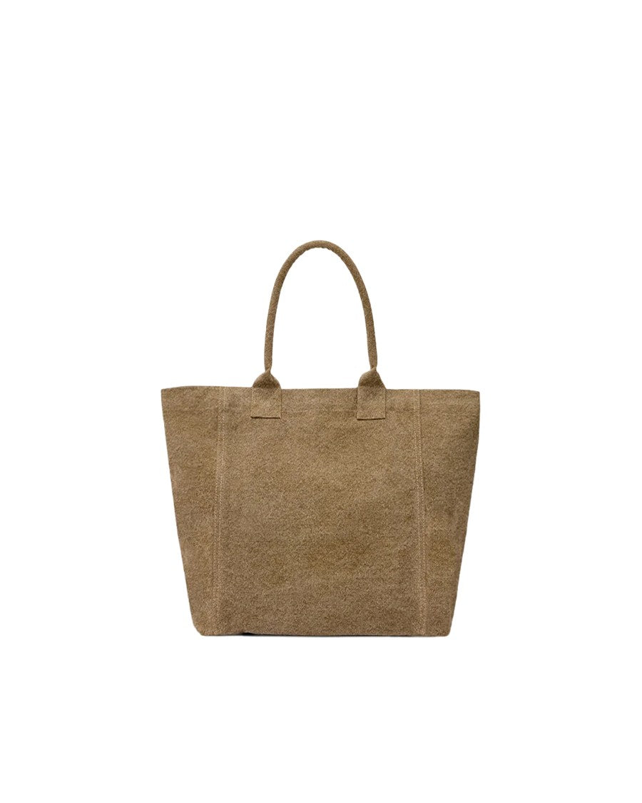 Isabel Marant Spacious Brown Cotton Logo Tote Bag